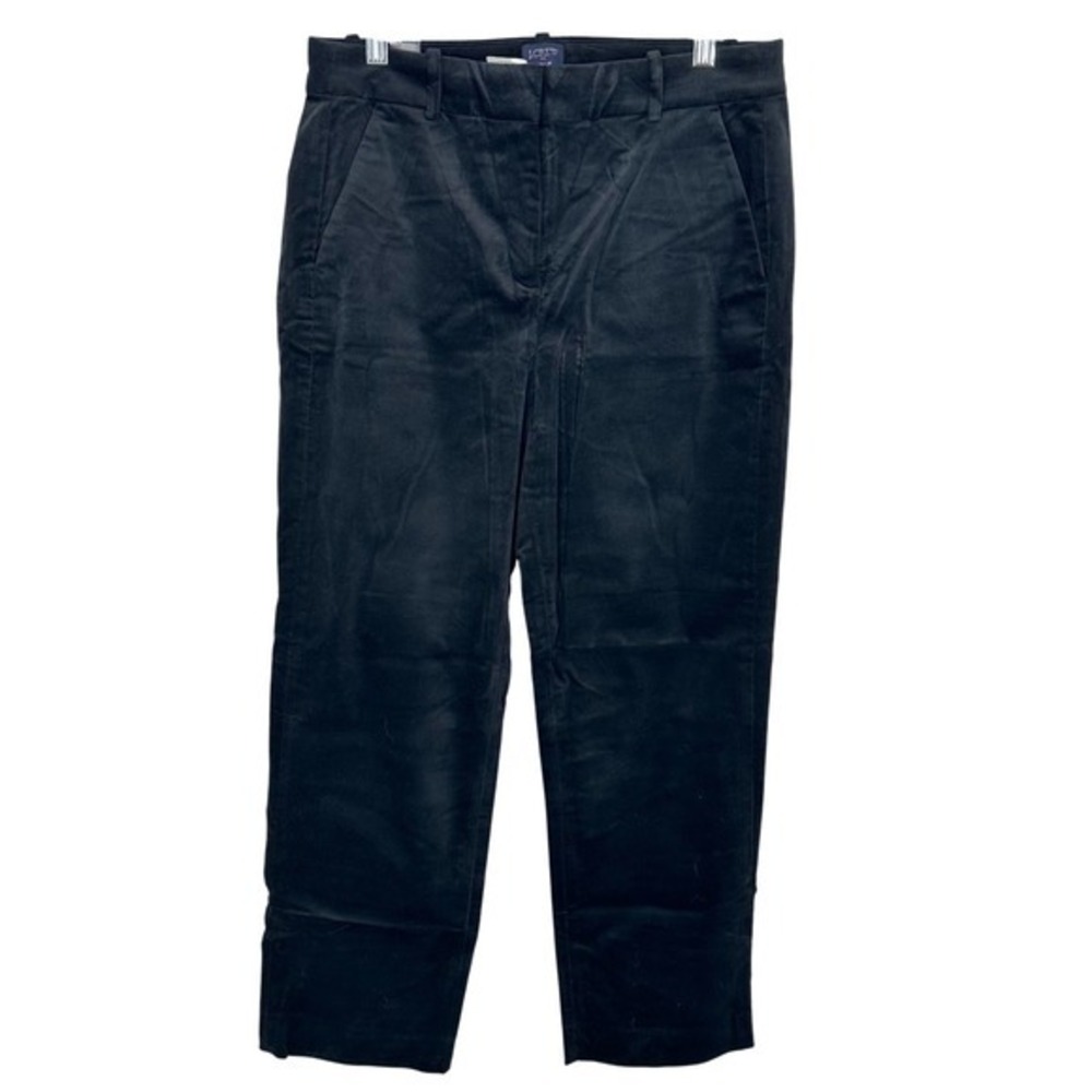 J. Crew Factory Kallie Pant Black Velvet Straight Leg Size 8 Brand New w/ Tags‎
